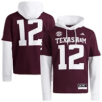 Men's adidas  Maroon Texas A&M Aggies Jersey Pullover Hoodie