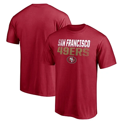 Men's  Scarlet San Francisco 49ers Stripes T-Shirt