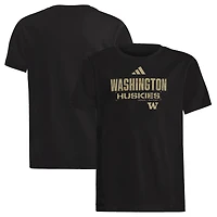 Youth adidas Black Washington Huskies Salute to Service AEROREADY T-Shirt