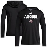 Men's adidas Black Texas A&M Aggies 2025 AEROREADY Sideline Training Long Sleeve Hooded T-Shirt