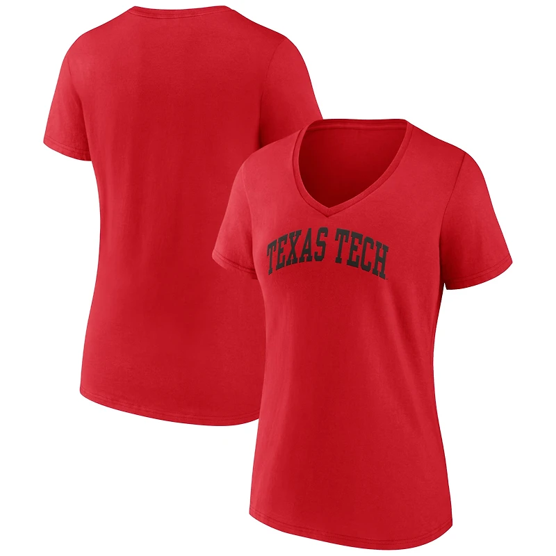 Women's Red Texas Tech Red Raiders Arch V-Neck T-Shirt