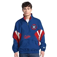 Men's Starter  Royal Chicago Cubs Cooperstown Chief Half-Zip Pullover