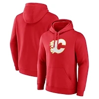 Men's Red Calgary Flames Primary Logo Pullover Hoodie