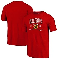Men's  Red Chicago Blackhawks Line Shift Tri-Blend T-Shirt
