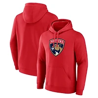 Men's Red Florida Panthers Primary Logo Pullover Hoodie