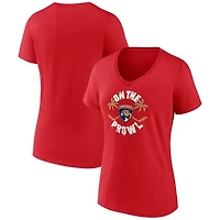 Women's  Red Florida Panthers Active Edge V-Neck T-Shirt