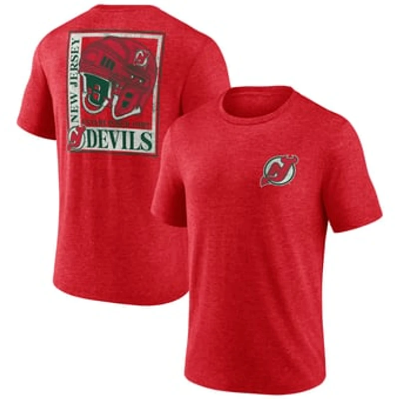 Men's Red New Jersey Devils Earnest Will Tri-Blend T-Shirt