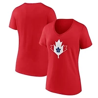 Women's  Red Toronto Maple Leafs Canada Day V-Neck T-Shirt
