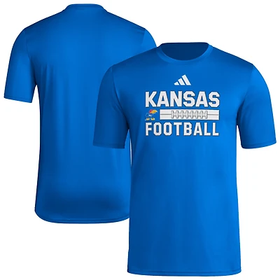 Men's adidas  Royal Kansas Jayhawks Locker Laces Out Pre-Game T-Shirt