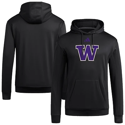 Men's adidas  Black Washington Huskies Locker Logo Fleece Pullover Hoodie
