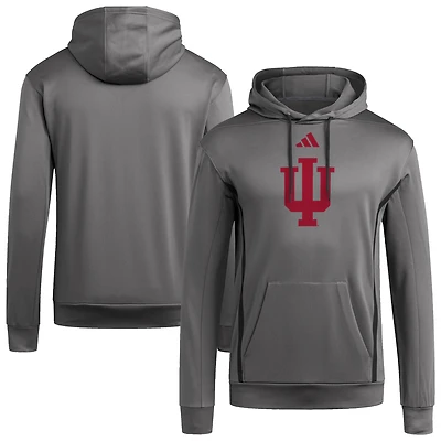 Men's adidas  Gray Indiana Hoosiers Locker Logo Fleece Pullover Hoodie