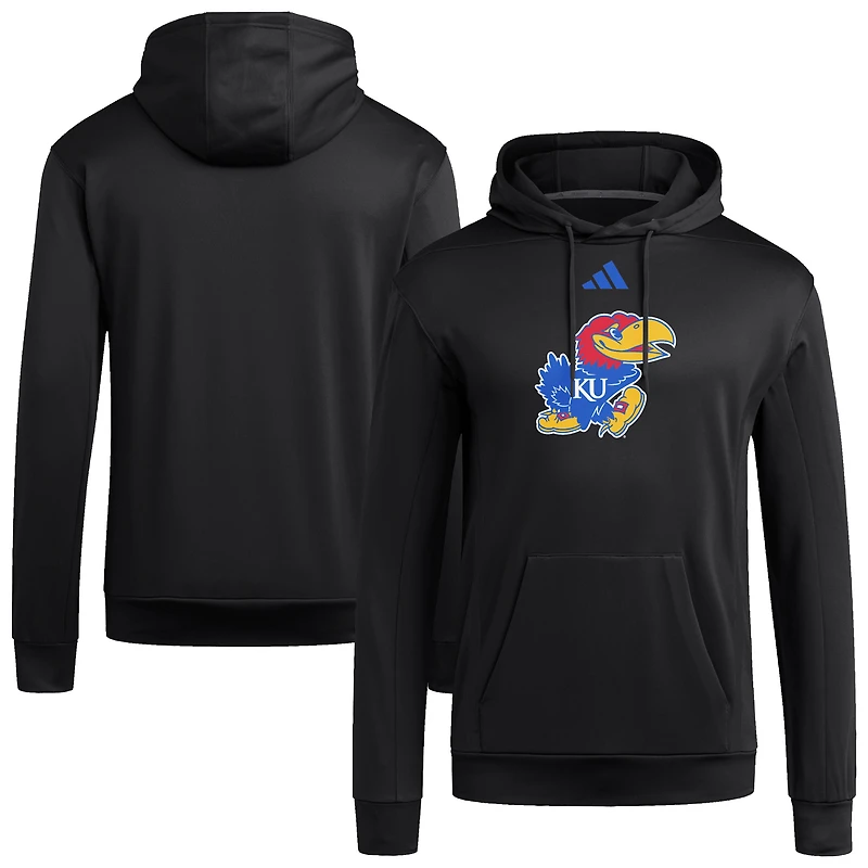 Men's adidas Black Kansas Jayhawks Locker Logo Fleece Pullover Hoodie