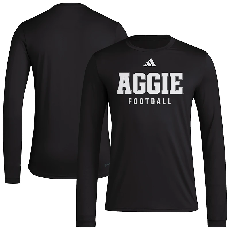 Men's adidas  Black Texas A&M Aggies Locker Practice Football Pre-Game Long Sleeve T-Shirt