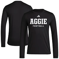 Men's adidas  Black Texas A&M Aggies Locker Practice Football Pre-Game Long Sleeve T-Shirt