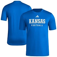 Men's adidas  Royal Kansas Jayhawks Locker Practice Football Pre-Game T-Shirt