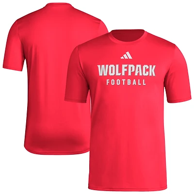 Men's adidas NC State Wolfpack Locker Practice Football Pre-Game T-Shirt