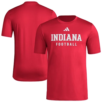 Men's adidas  Crimson Indiana Hoosiers Locker Practice Football Pre-Game T-Shirt