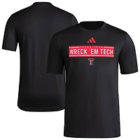 Men's adidas  Black Texas Tech Red Raiders Locker Slogan Pre-Game T-Shirt