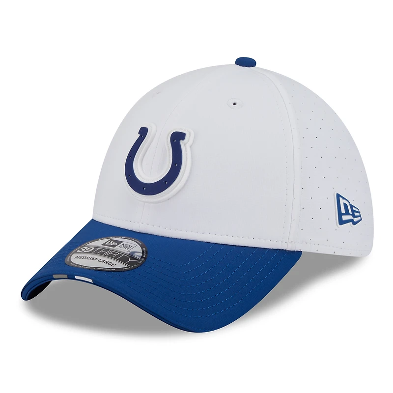 Men's New Era  White/Royal Indianapolis Colts 2025 NFL Training Camp 39THIRTY Flex Hat
