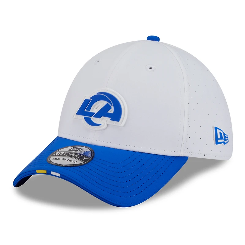 Men's New Era  White/Royal Los Angeles Rams 2025 NFL Training Camp 39THIRTY Flex Hat