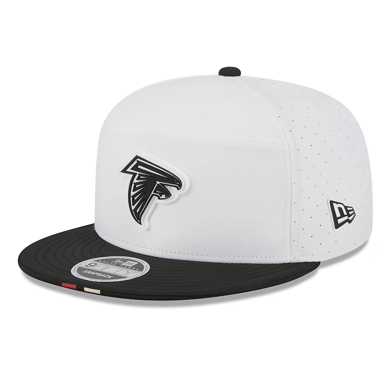 Men's New Era White/Black Atlanta Falcons 2025 NFL Training Camp Split Panel 9FIFTY Snapback Hat