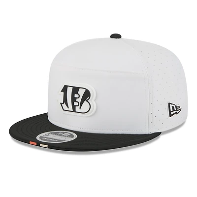 Men's New Era  White/Black Cincinnati Bengals 2025 NFL Training Camp Split Panel 9FIFTY Snapback Hat