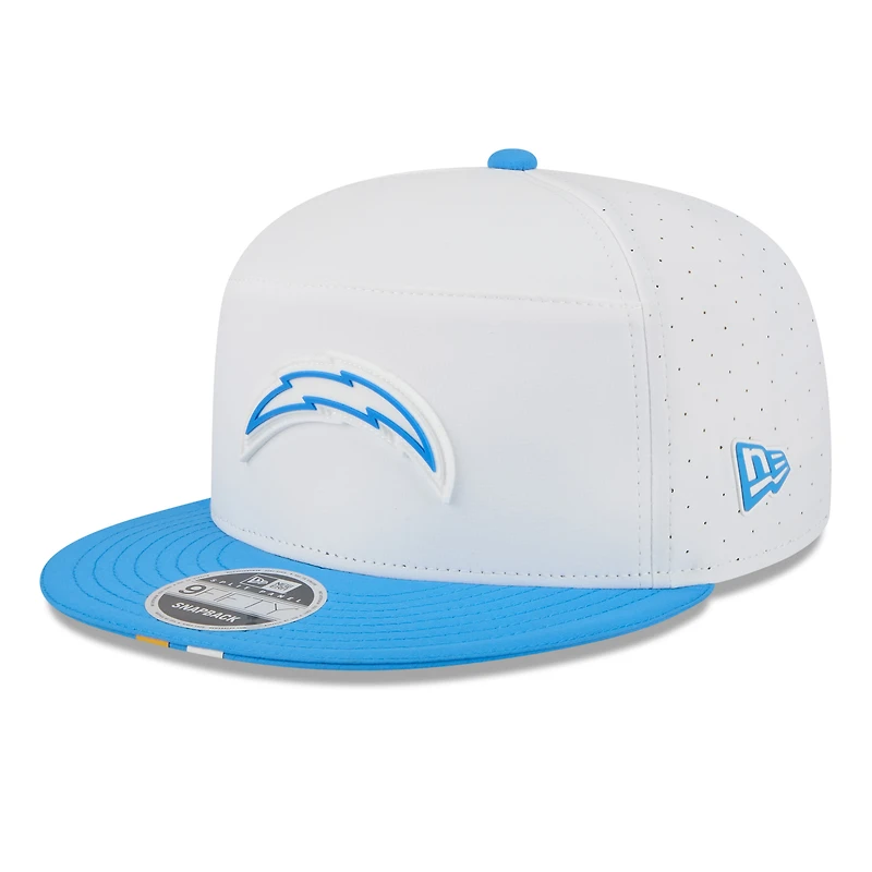 Men's New Era  White/Powder Blue Los Angeles Chargers 2025 NFL Training Camp Split Panel 9FIFTY Snapback Hat