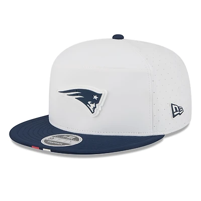 Men's New Era  White/Navy New England Patriots 2025 NFL Training Camp Split Panel 9FIFTY Snapback Hat