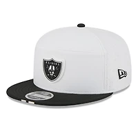 Men's New Era  White/Black Las Vegas Raiders 2025 NFL Training Camp Split Panel 9FIFTY Snapback Hat