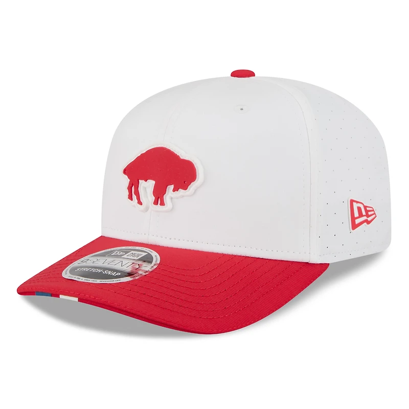 Men's New Era White/Red Buffalo Bills 2025 NFL Training Camp Throwback Logo 9SEVENTY Adjustable Hat