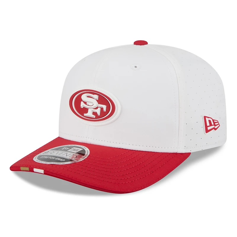 Men's New Era  White/Scarlet San Francisco 49ers 2025 NFL Training Camp 9SEVENTY Adjustable Hat