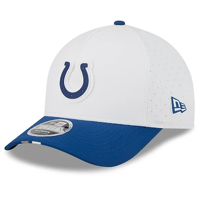 Men's New Era  White/Royal Indianapolis Colts 2025 NFL Training Camp A-Frame 9FORTY Adjustable Hat