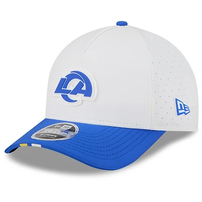 Men's New Era  White/Royal Los Angeles Rams 2025 NFL Training Camp A-Frame 9FORTY Adjustable Hat