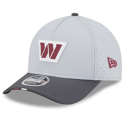Men's New Era  Gray/Graphite Washington Commanders 2025 NFL Training Camp A-Frame 9FORTY Adjustable Hat