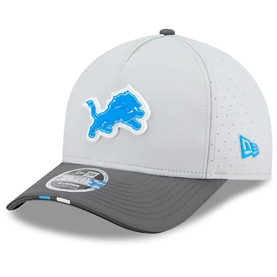 Men's New Era  Gray/Graphite Detroit Lions 2025 NFL Training Camp A-Frame 9FORTY Adjustable Hat