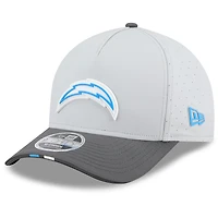 Men's New Era  Gray/Graphite Los Angeles Chargers 2025 NFL Training Camp A-Frame 9FORTY Adjustable Hat