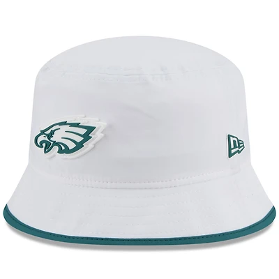 Men's New Era  White Philadelphia Eagles 2025 NFL Training Camp Stretch Bucket Hat