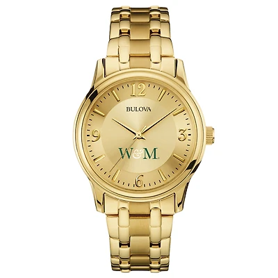 Men's Bulova William & Mary Tribe Gold-Tone Watch