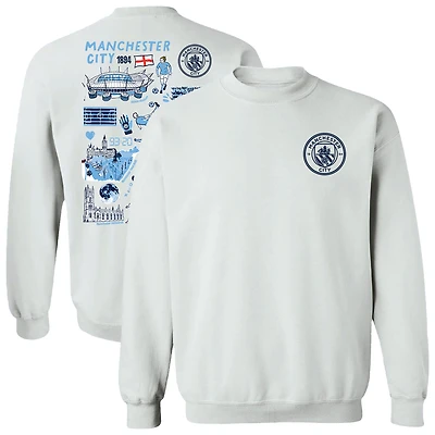Women's Vive La Fete  White Manchester City Impressions Artwork Pullover Sweatshirt
