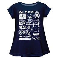 Girls Infant Vive La Fete  Navy Real Madrid Impressions Artwork A-Line Top