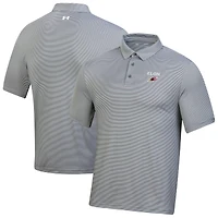 Men's Under Armour Gray Elon Phoenix T2 Green Bridge Stripe Polo