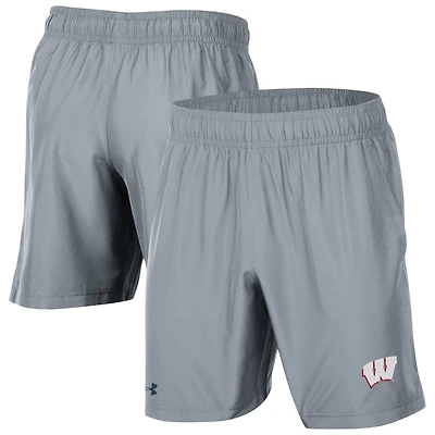 Men's Under Armour Gray Wisconsin Badgers Woven Shorts