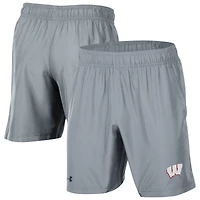 Men's Under Armour Gray Wisconsin Badgers Woven Shorts