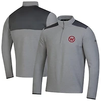 Men's Under Armour  Gray Wisconsin Badgers CGI Microfleece Quarter-Zip Jacket