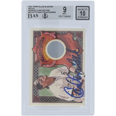 Carlton Fisk Chicago White Sox Autographed 2022 Topps Allen & Ginter Relics #AGRA-CF Beckett Fanatics Witnessed Authenticated 9/10 Card