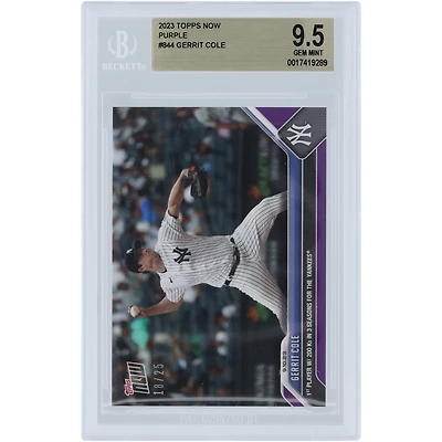 Gerrit Cole New York Yankees 2023 Topps Now 1st Player with 200K in 3 Seasons for the Yankees Purple #844 #/25 BGS Authenticated 9.5 Card