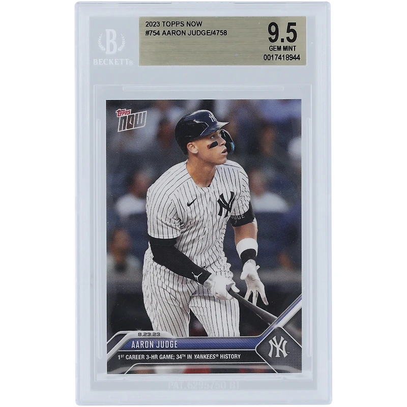 Aaron Judge New York Yankees 2023 Topps Now 1st Career 3-HR Game, 34th in Yankee History #754 BGS Authenticated 9.5 Card