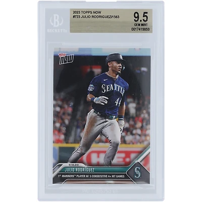 Julio Rodriguez Seattle Mariners 2023 Topps Now 1st Mariners Player w/ 3 Consecutive 4+ Hit Games #723 BGS Authenticated 9.5 Card