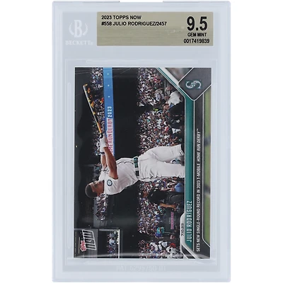 Julio Rodriguez Seattle Mariners 2023 Topps Now Sets New Single Round Record in 2023 T-Mobile Home Run Derby #558 BGS Authenticated 9.5 Card