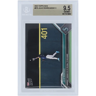 Julio Rodriguez Seattle Mariners 2023 Topps Now Mariners Phemon Flys to The Wall to Rob Homer #676 BGS Authenticated 9.5 Card